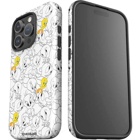 Looney Tunes Tweety Super Sized Pattern iPhone 16 Pro Impact Case